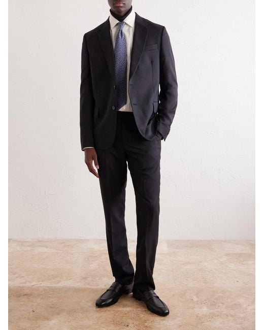 Paul Smith Black Straight-Leg Pleated Wool Suit Trousers for men