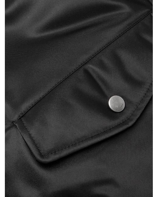 Saint Laurent Black Recycled-shell Bomber Jacket for men