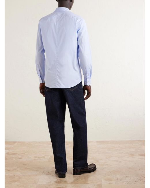 Dries Van Noten Blue Cotton-Poplin Shirt for men