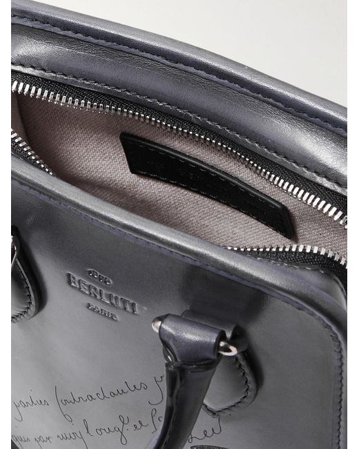 Berluti Gray Premier Jour Scritto Venezia Leather Tote Bag for men