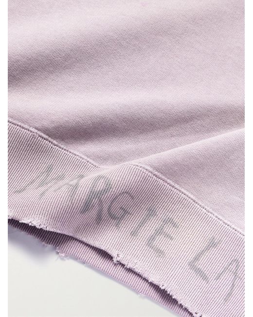 Maison Margiela Sweatshirt aus Baumwoll-Jersey mit Logoprint in Distressed-Optik in Pink für Herren