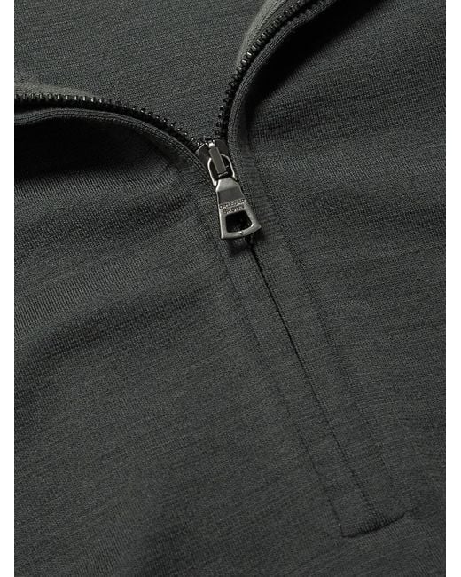 Orlebar Brown Gray Isar Merino Wool-jersey Half-zip Sweatshirt for men