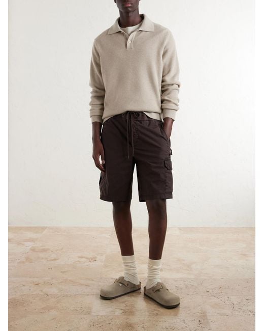James Perse Brown Straight-leg Stretch Cotton-poplin Shorts for men