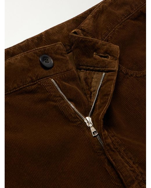 Dries Van Noten Brown Straight-Leg Cotton-Corduroy Trousers for men