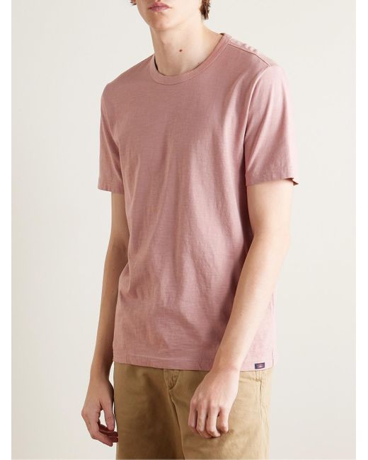 Faherty Brand Pink Sunwashed Organic Cotton-jersey T-shirt for men