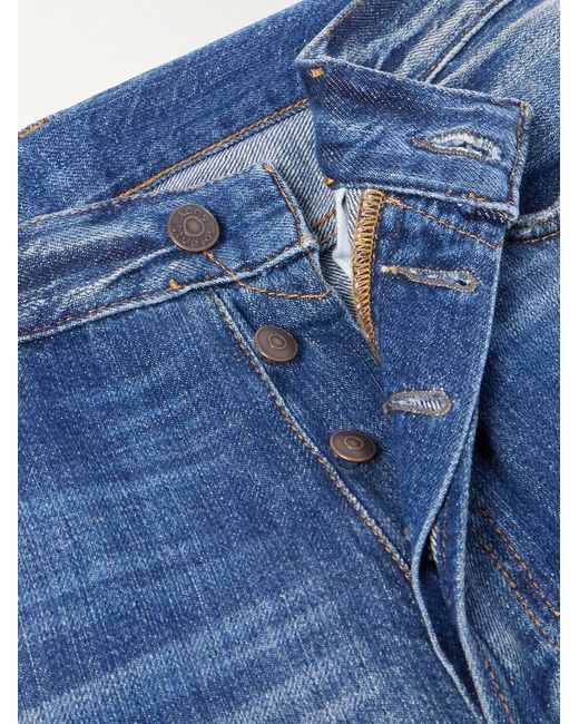 Acne Blue Straight-leg Distressed Jeans for men