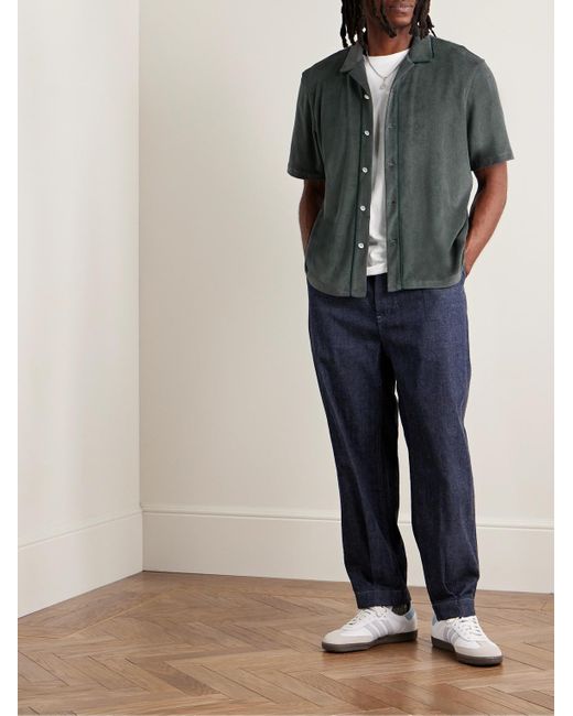Rag & Bone Green Avery Camp-collar Cotton-blend Terry Shirt for men