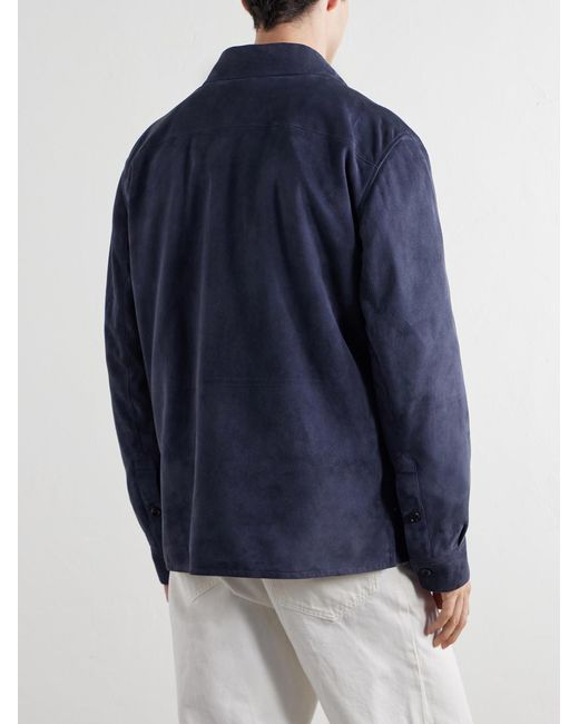 Ralph Lauren Blue Calloway Suede Jacket for men