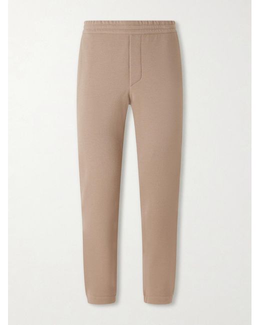 Zegna Natural Straight-Leg Honeycomb-Knit Cotton, Wool And Silk-Blend Sweatpants for men