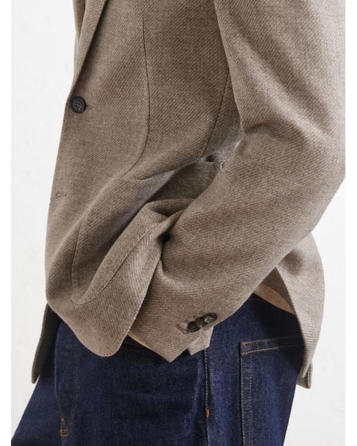 Slowear Natural Cotton, Wool And Cashmere- Blend Jacquard Blazer for men