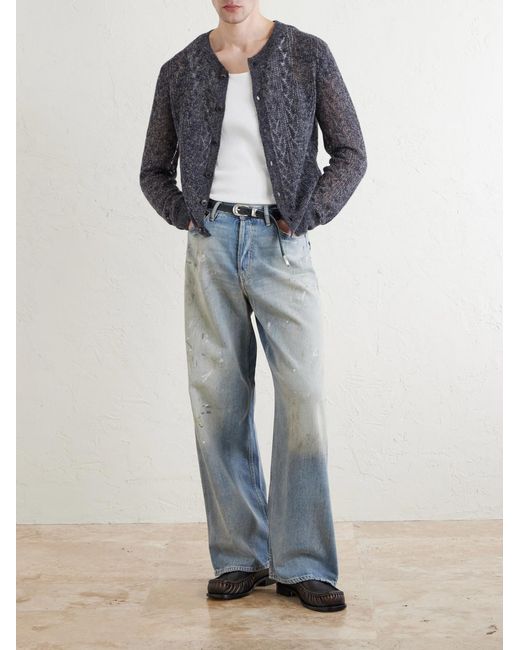 Acne Blue Straight-leg Distressed Jeans for men