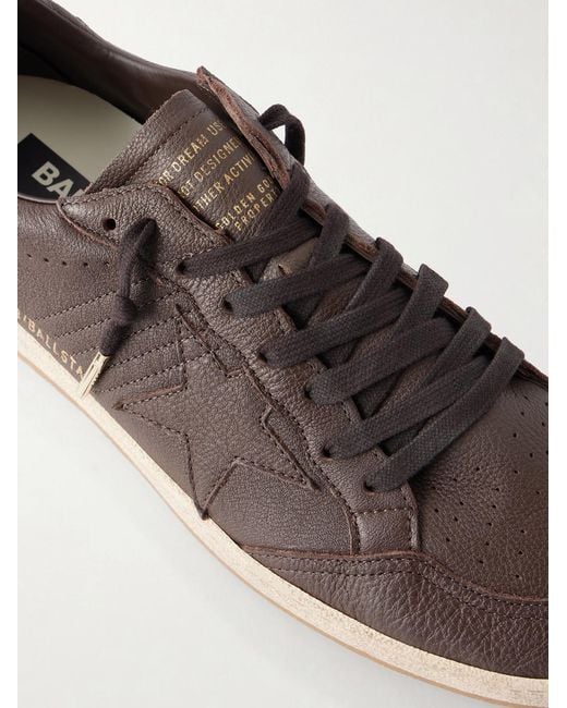 Golden Goose Deluxe Brand Brown Ball Star Distressed Leather Sneakers for men