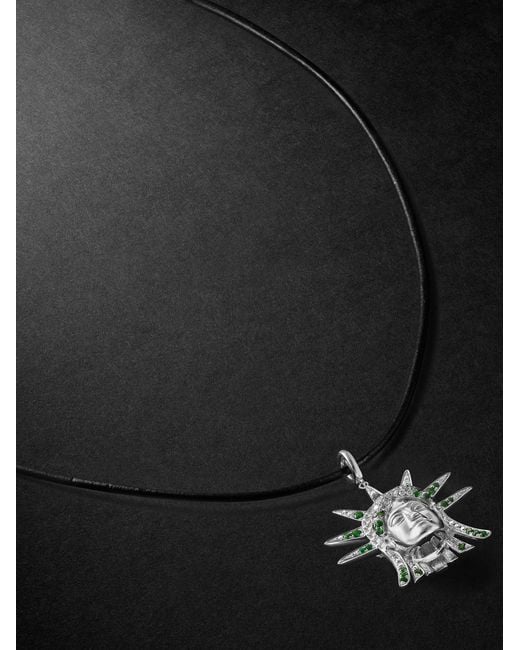 Annoushka Black Statue Of Liberty 18-Karat, Diamond And Tsavorite Pendant Necklace for men
