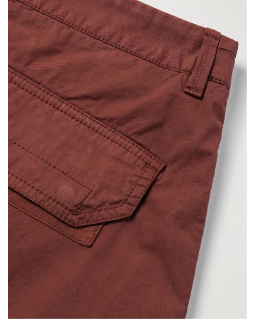 Stone Island Red Straight-leg Logo-appliquéd Cotton-blend Cargo Trousers for men