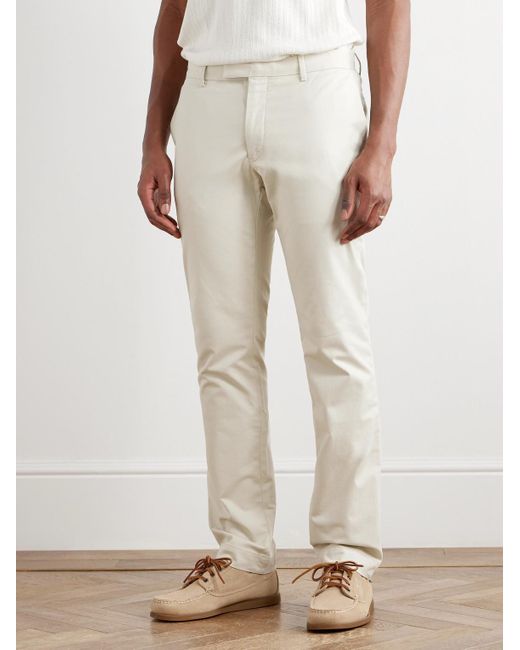 Polo Ralph Lauren White Slim-Fit Stretch-Cotton Twill Trousers for men