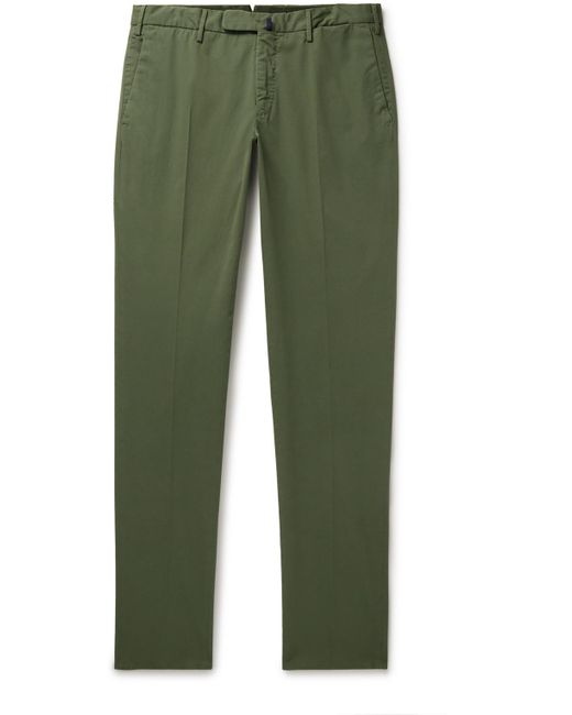 Incotex Green Venezia 1951 Slim-fit Straight-leg Cotton-blend Twill Trousers for men