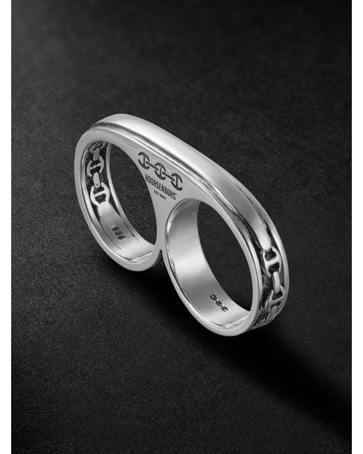 Hoorsenbuhs Black Bonded Double Barrel Knuckle Sterling Ring for men