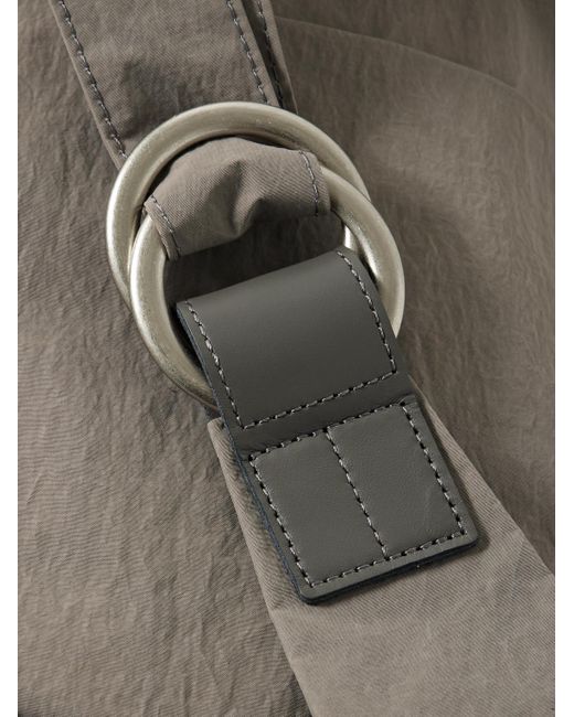 Master Piece Gray Sash Leather-Trimmed Coated-Nylon Sling Bag for men