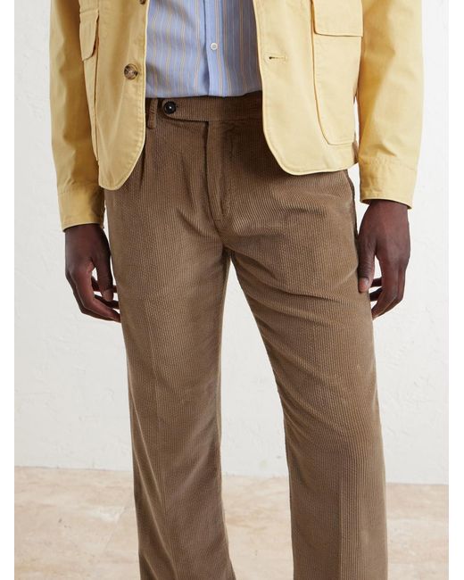 Massimo Alba Natural Ionio2 Straight-Leg Cotton-Corduroy Trousers for men