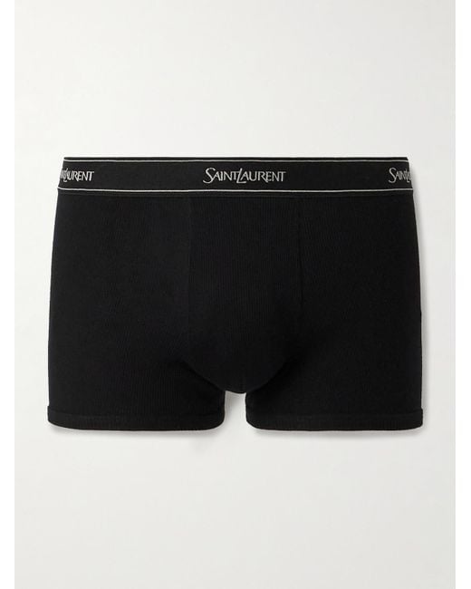 Saint Laurent Retropants aus geripptem Baumwoll-Jersey in Black für Herren
