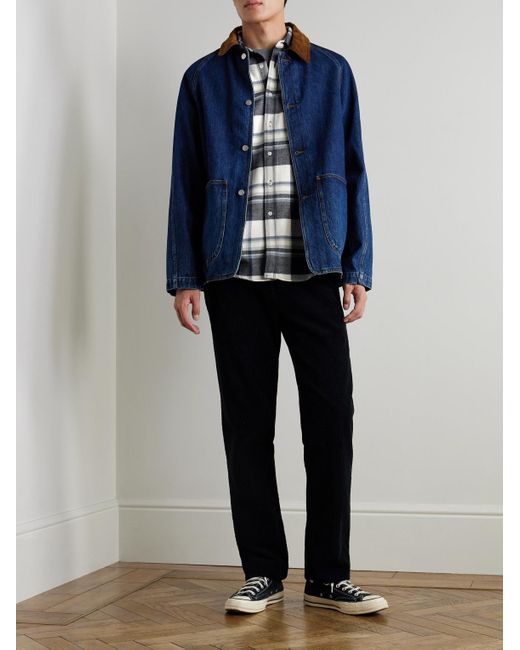 Portuguese Flannel Blue Beck Checked Organic Cotton Shirt for men