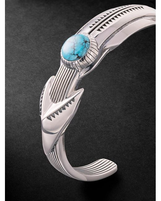Jacques Marie Mage Black Natrona Limited Edition Silver And Turquoise Cuff for men
