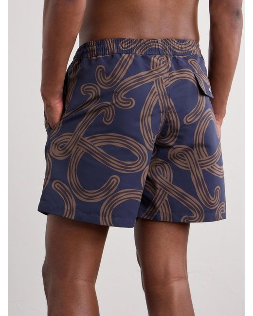 Loewe Blue Paula's Ibiza Straight-Leg Mid-Length Printed Swim Shorts for men