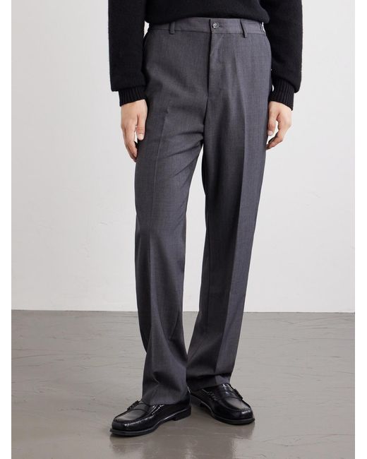 A.P.C. Gray Dylan Straight-leg Wool-blend Grain De Poudre Trousers for men