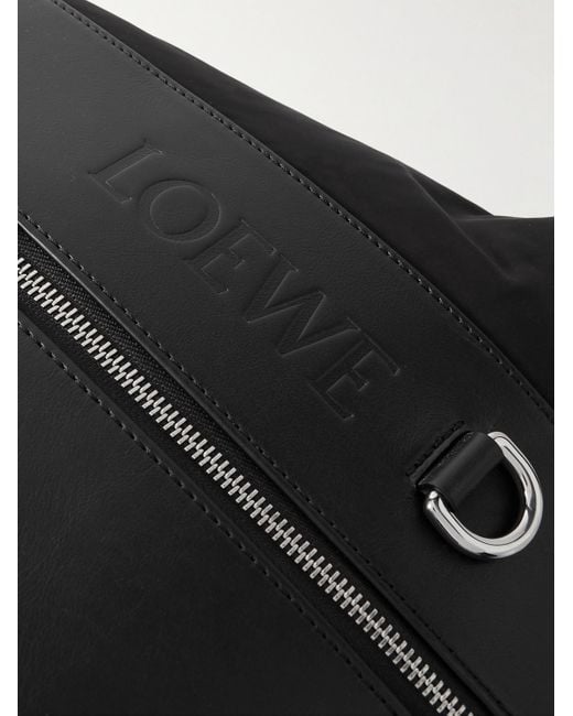 Loewe Black Logo-embossed Leather-trimmed Shell Backpack for men