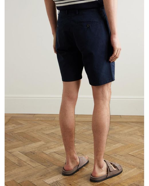 Mr P. Blue Straight-Leg Garment-Dyed Cotton-Blend Twill Bermuda Shorts for men