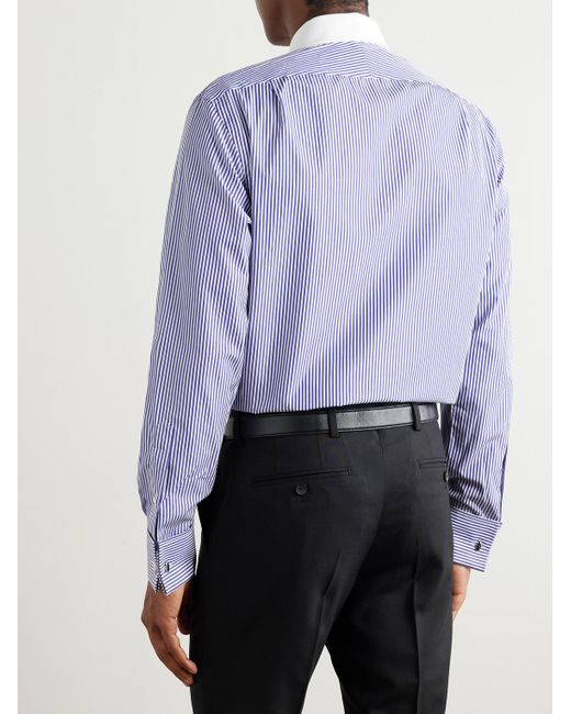 Ralph Lauren Blue Striped Cotton-poplin Shirt for men