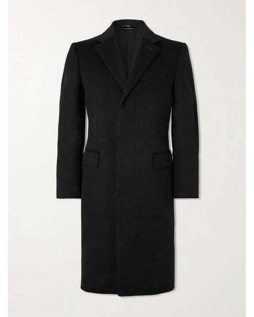 Tom Ford Black Wool And Cashmere-Blend Overcoat for men