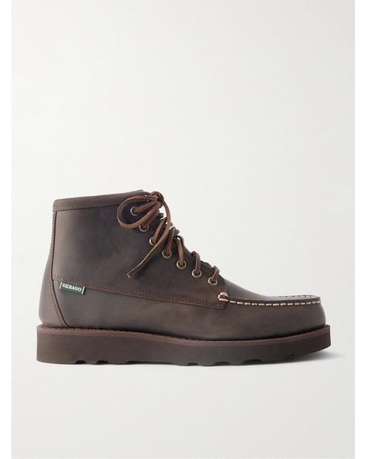 Sebago Brown Tala Waxed-leather Boots for men