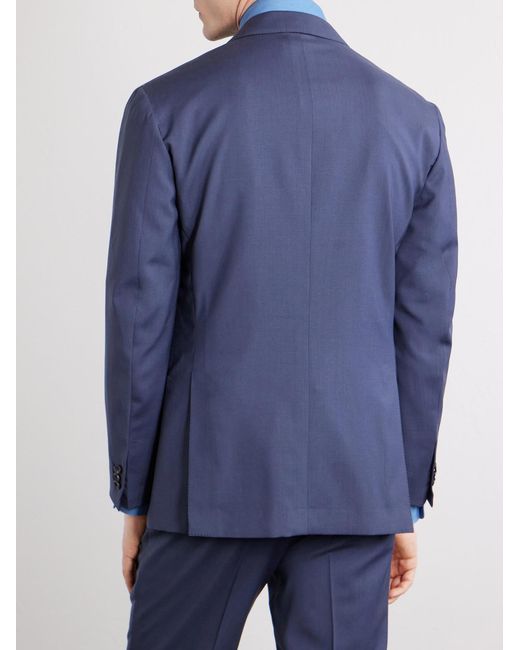 J. Mueser Blue Virgin Wool Suit Jacket for men