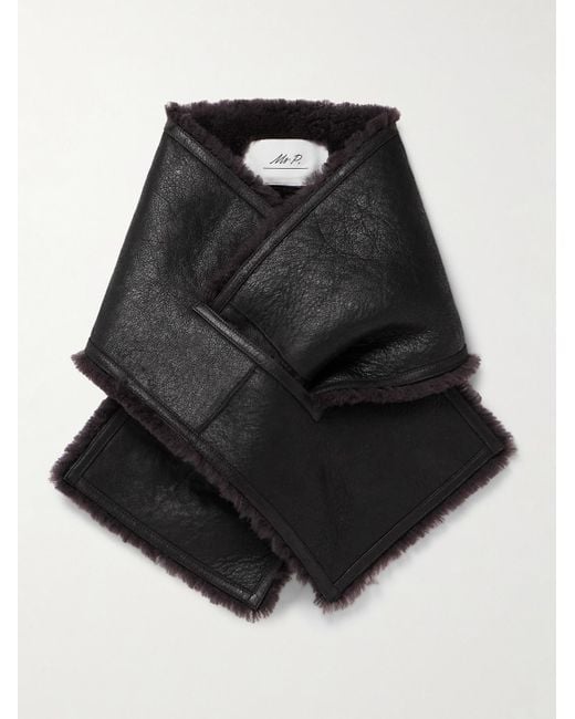 Mr P. Black Shearling Scarf for men
