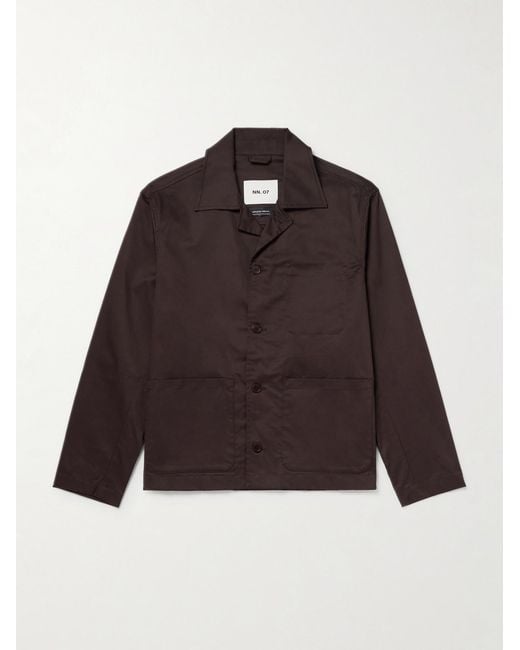 NN07 Brown Morgan 10021 Stretch Organic Cotton-Gabardine Blouson Jacket for men