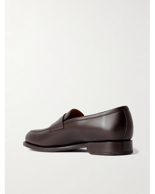 Morjas Brown Leather Penny Loafers for men