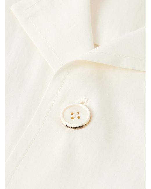 Jil Sander Natural Convertible-Collar Cotton-Poplin Shirt for men
