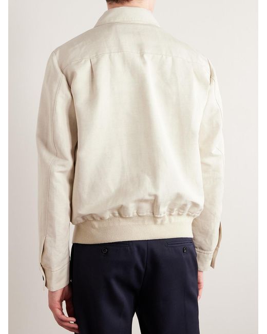 Loro Piana Natural André Rain System Linen Bomber Jacket for men