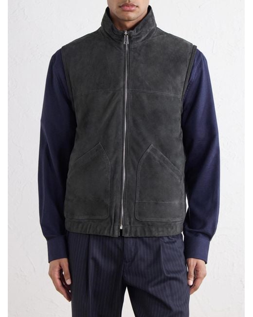 Valstar Black Reversible Suede Vest for men