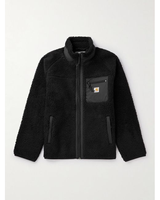 Carhartt Black Prentis Logo-appliquéd Shell-trimmed Fleece Jacket for men