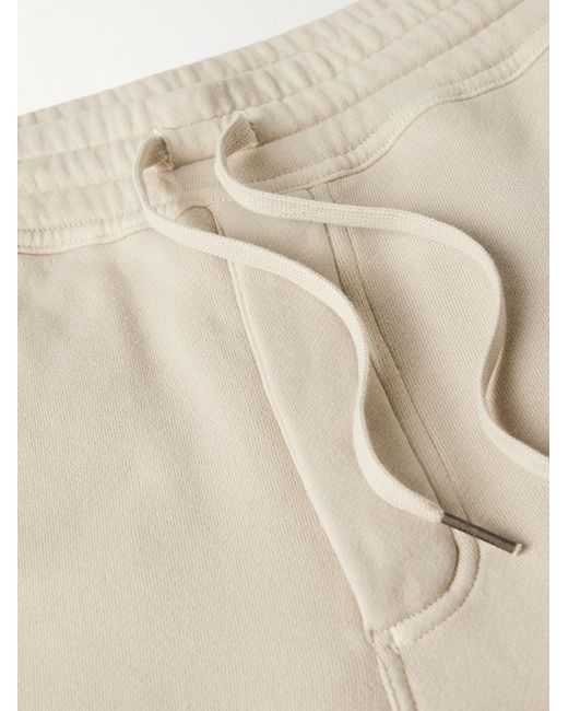 Tom Ford Natural Tapered Garment-Dyed Cotton-Jersey Sweatpants for men