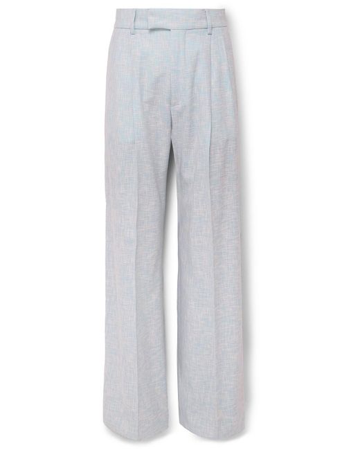 Amiri Gray Wide-leg Pleated Woven Suit Trousers for men