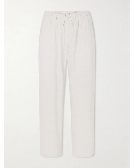 A Kind Of Guise White Samurai Straight-leg Linen And Silk-blend Drawstring Trousers for men