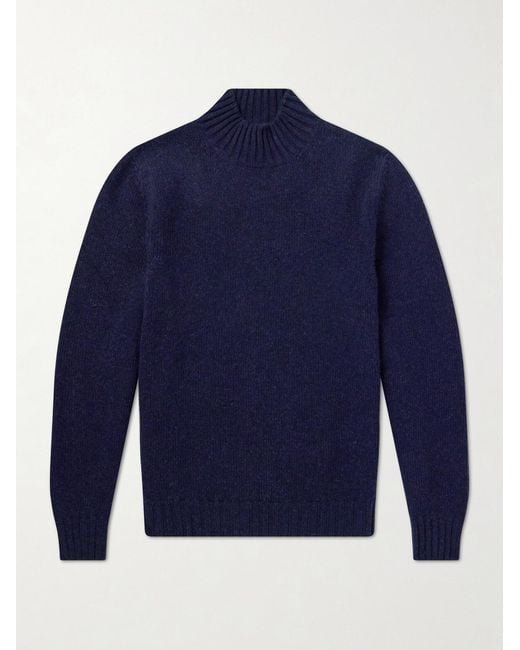 Fedeli Blue Onda Wool And Cashmere-Blend Sweater for men