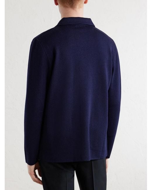 Lardini Blue Virgin Wool Cardigan for men