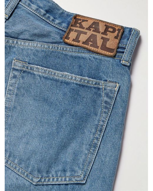 Kapital Blue Monkey Cisco Straight-leg Distressed Jeans for men