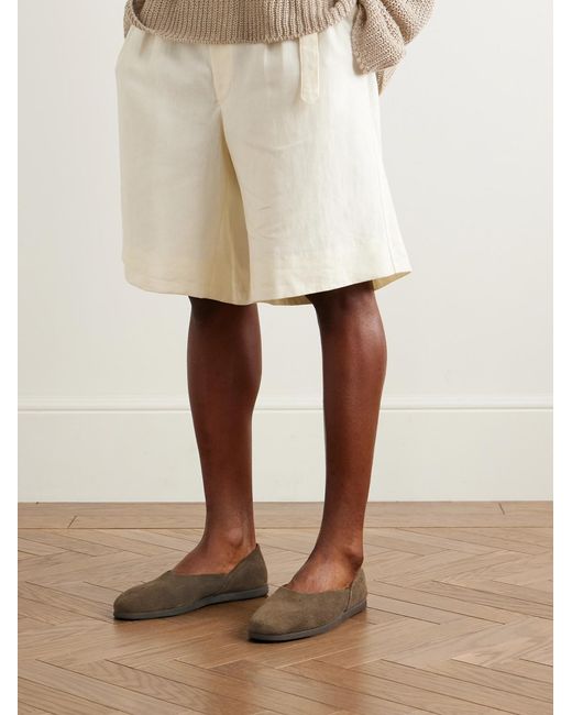 STÒFFA Brown Suede Slippers for men
