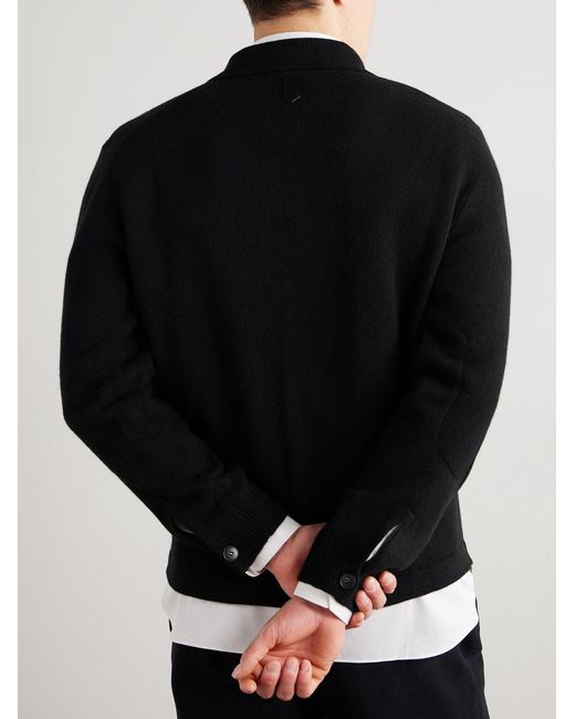 Canali Blue Wool And Cashmere-Blend Cardigan for men