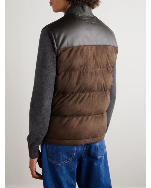 Piumino Smanicato di Brioni in Brown da Uomo